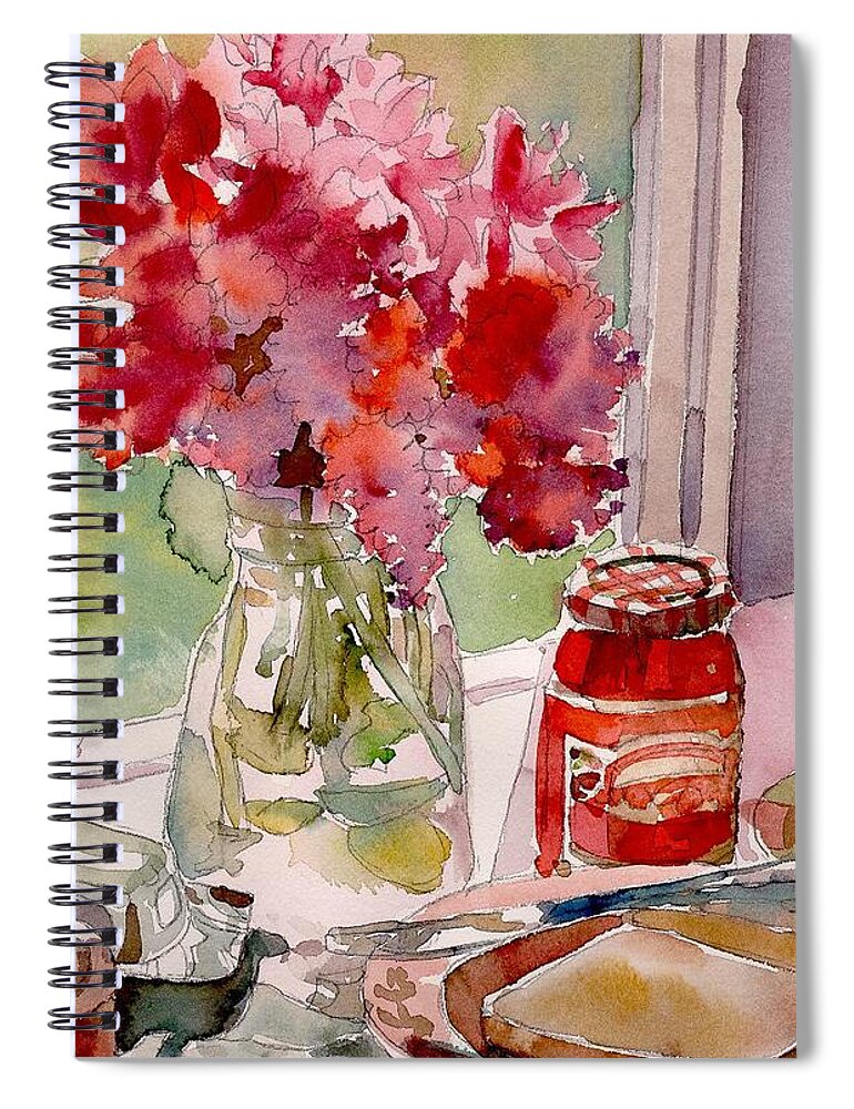 Food Spiral Notebook featuring the painting Sunday Morning by Yolanda Koh