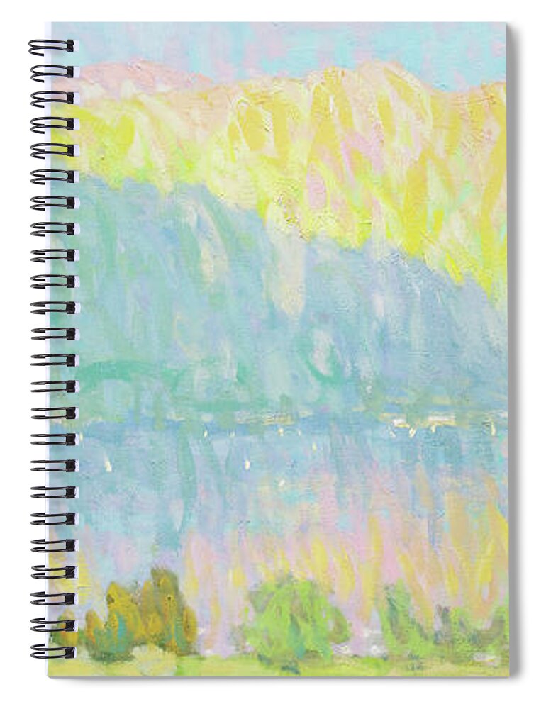 Lake Como Spiral Notebook featuring the painting Sunday Regatta by Jerry Fresia