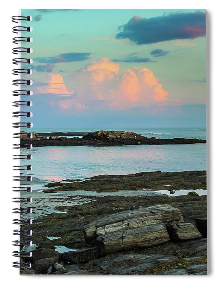 Kettle Cove Spiral Notebook featuring the photograph Sundown at Kettle Cove by Debra Forand