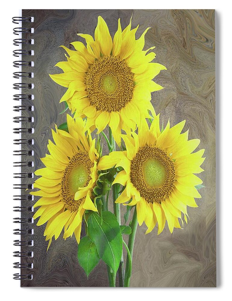 Sunflower Spiral Notebook featuring the painting Sunflower Dreaming by David Dehner