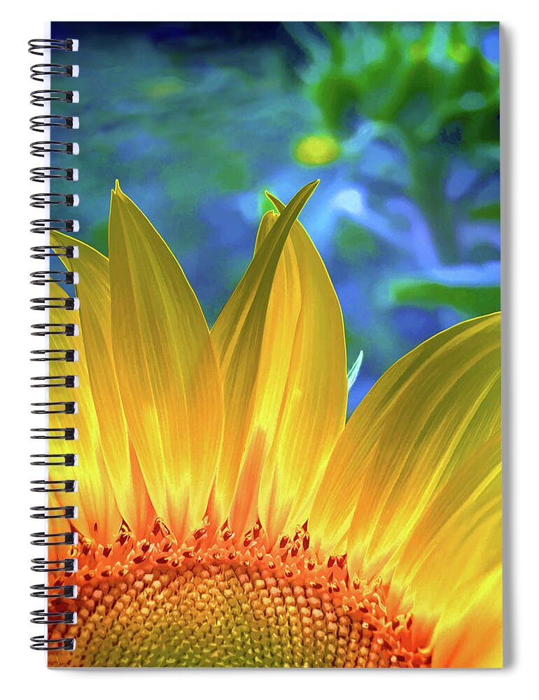 Flower Spiral Notebook featuring the digital art Sunflower Sunshine by Pennie McCracken
