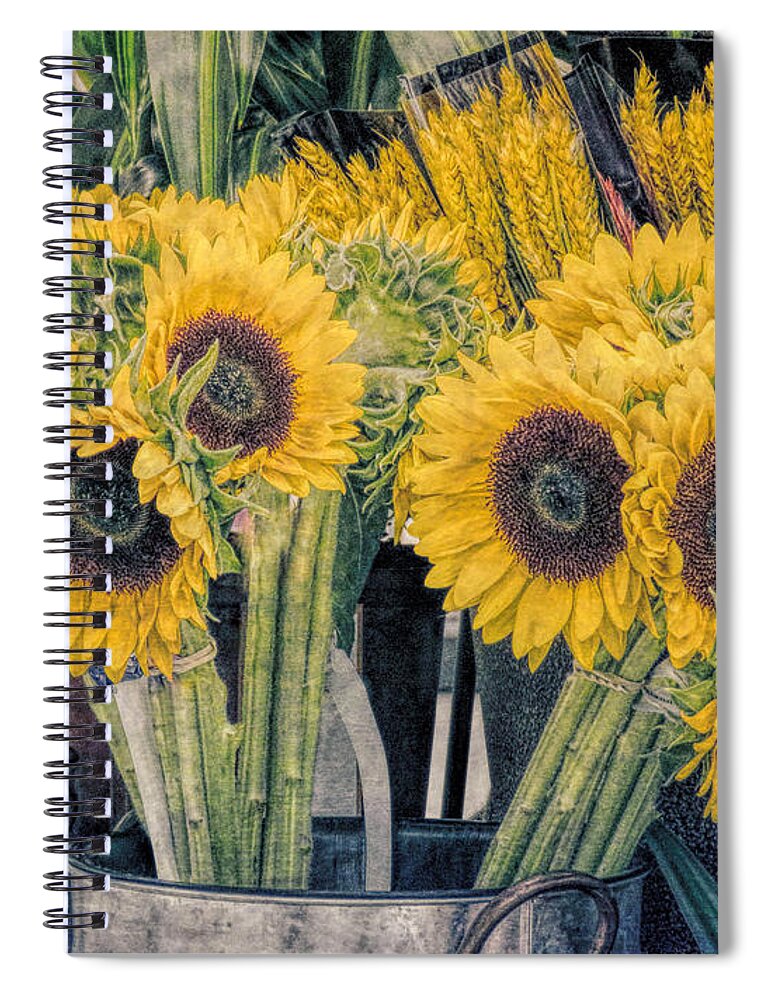 Sunflowers Spiral Notebook featuring the photograph Sunflowers for Sale by Janice Drew