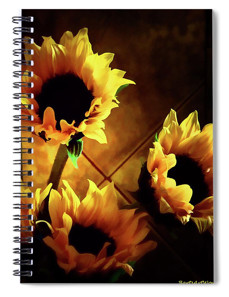 Flowers Spiral Notebook featuring the photograph Sunflowers in Shadow by Roberta Byram
