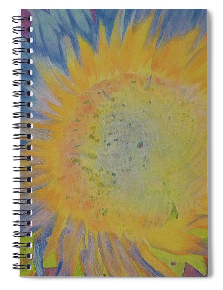 Sunflowers Spiral Notebook featuring the pastel Sunglow by Cris Fulton