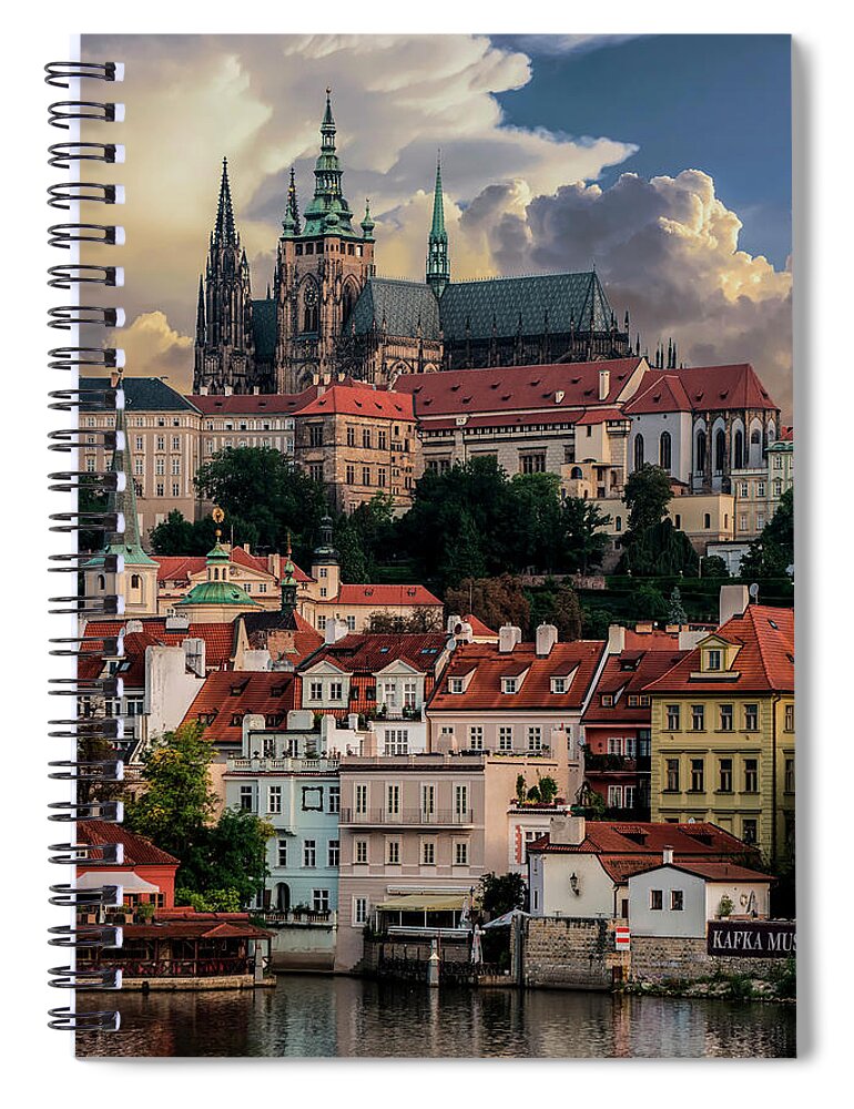 Old Spiral Notebook featuring the photograph Sunny afternoon in Prague by Jaroslaw Blaminsky