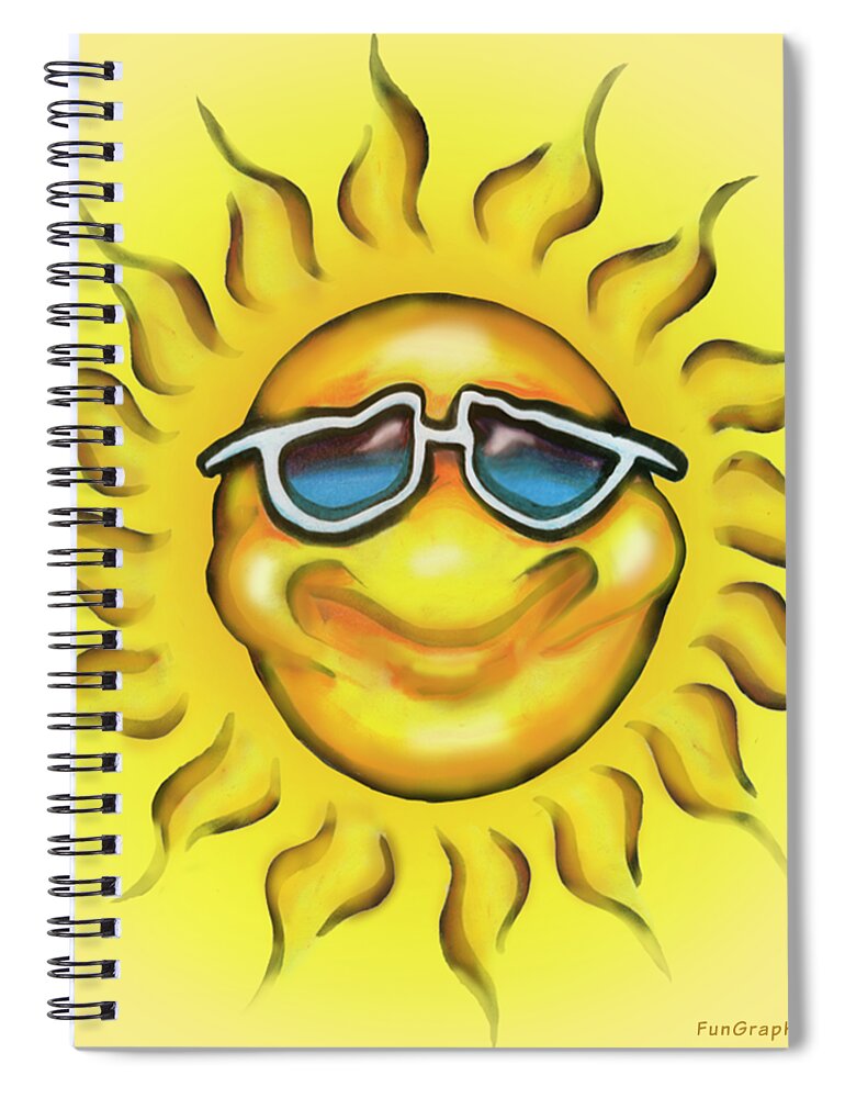 Sun Spiral Notebook featuring the painting Sunny by Kevin Middleton