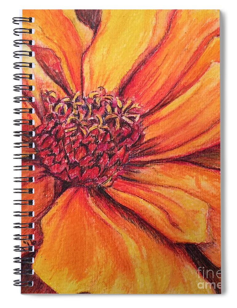 Macro Spiral Notebook featuring the drawing Sunny Perspective by Vonda Lawson-Rosa