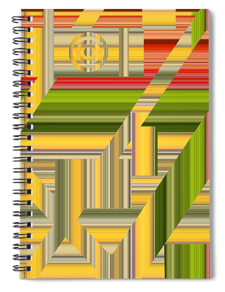 Sunny Side Abstract - Chuck Staley Spiral Notebook featuring the digital art Sunny Side Abstract by Chuck Staley