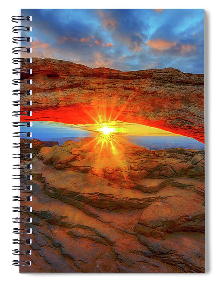 Mesa Arch Spiral Notebook featuring the photograph Sunrise at Mesa Arch by Greg Norrell