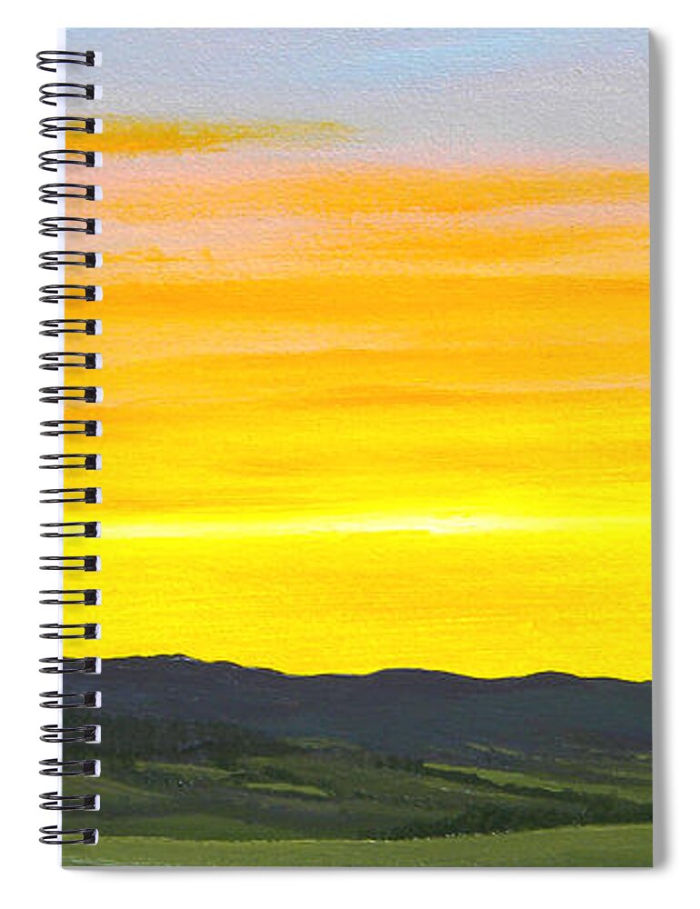 Sunrise Spiral Notebook featuring the painting Sunrise by Frank Wilson