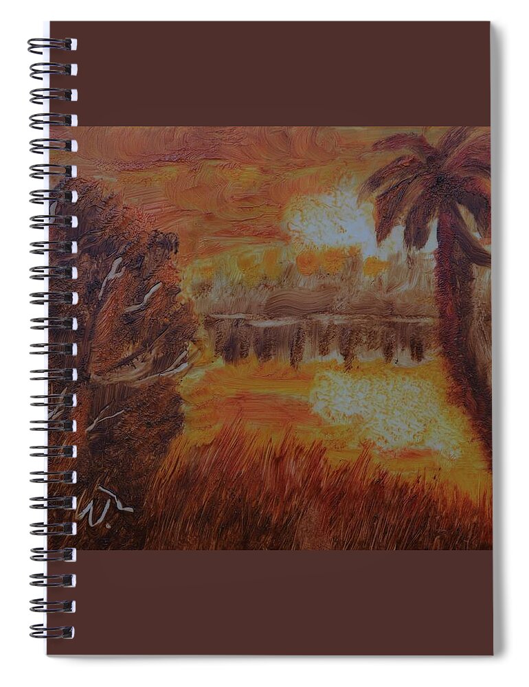 Sunrise Impression Spiral Notebook featuring the painting Sunrise Impression by Warren Thompson