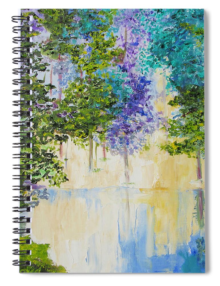 Landscape Spiral Notebook featuring the painting Sunrise by Lisa Boyd