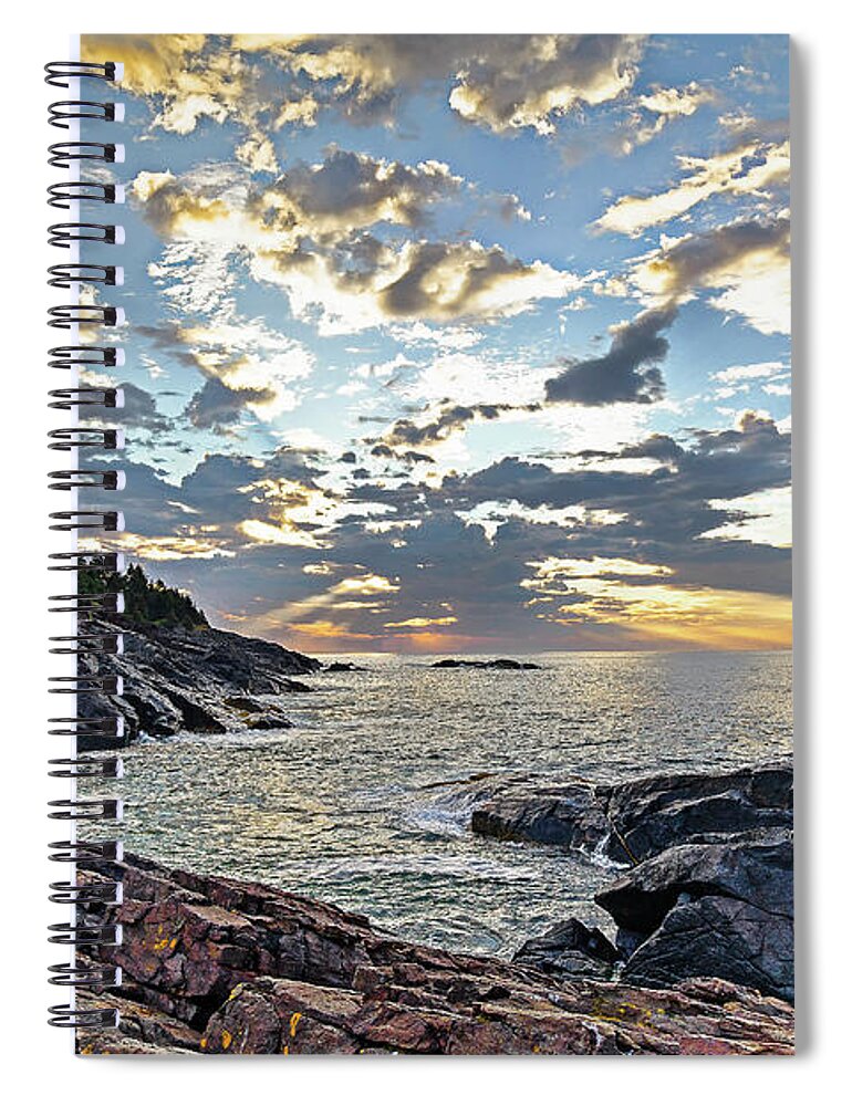 Monhegan Island Spiral Notebook featuring the photograph Sunrise on Christmas Cove by Tom Cameron