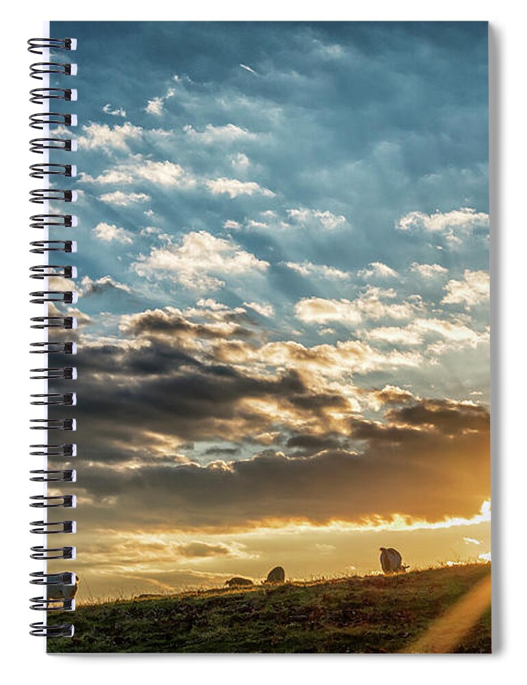 Sunrise Spiral Notebook featuring the photograph Sunrise on the Farm by Thomas R Fletcher