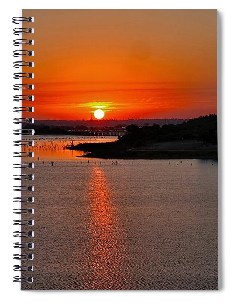 Landscape Spiral Notebook featuring the photograph Sunrise over Lake Ray Hubbard by Diana Mary Sharpton