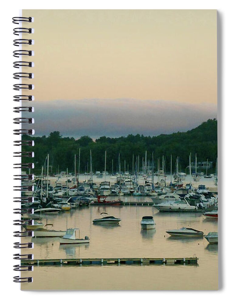 Mallets Bay Spiral Notebook featuring the photograph Sunrise Over Mallets Bay Variations - Three by Felipe Adan Lerma