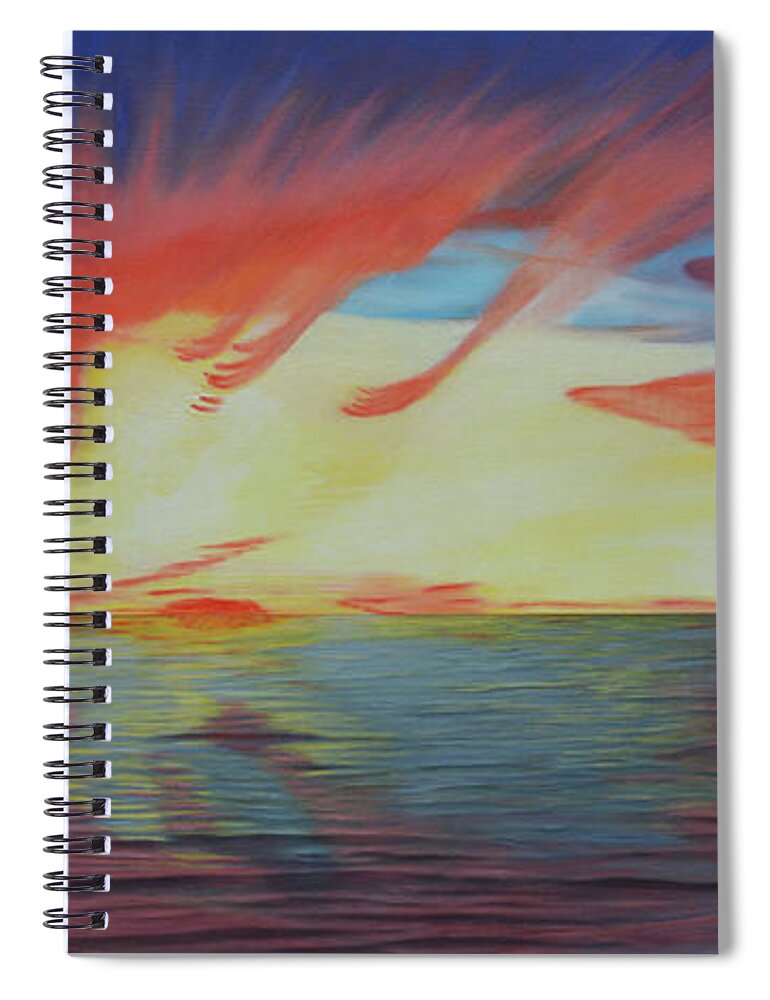 Sunrise Spiral Notebook featuring the painting Sunrise Over Matagorda Bay by Jimmie Bartlett