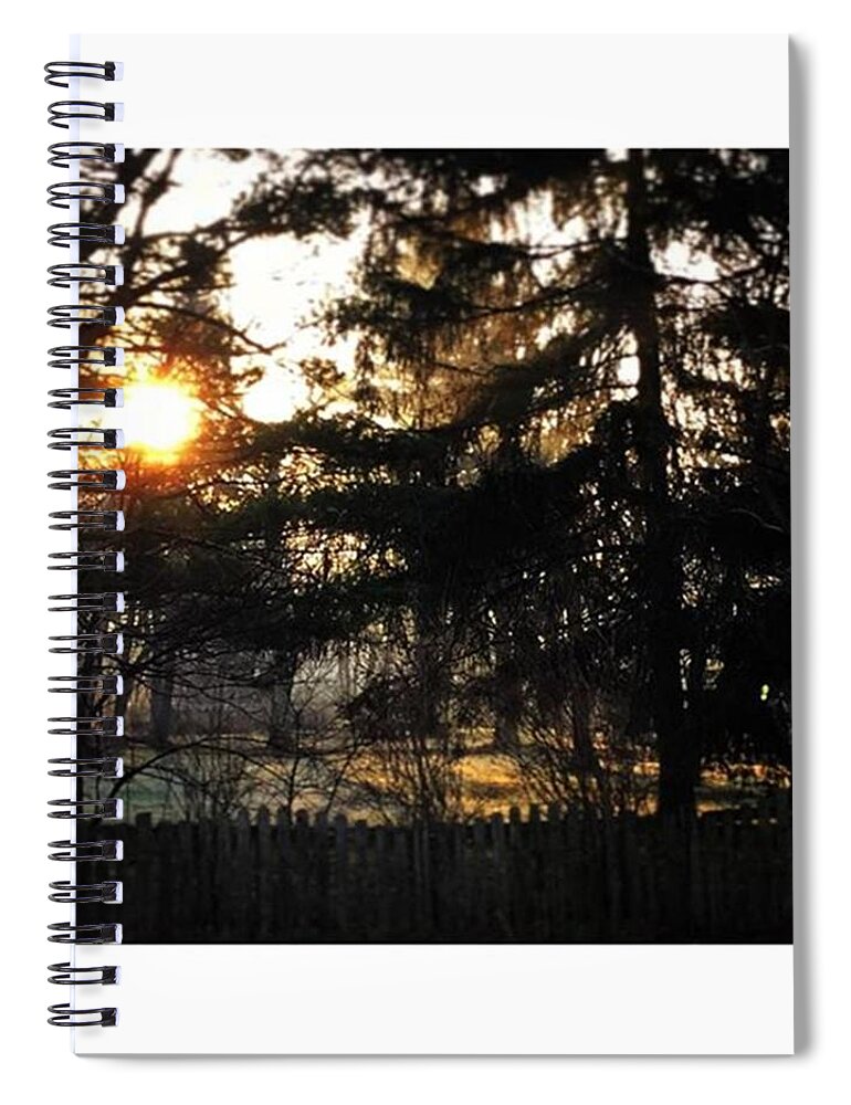 Mobileprints Spiral Notebook featuring the photograph Sunrise Over The Fence - #illinois by Frank J Casella