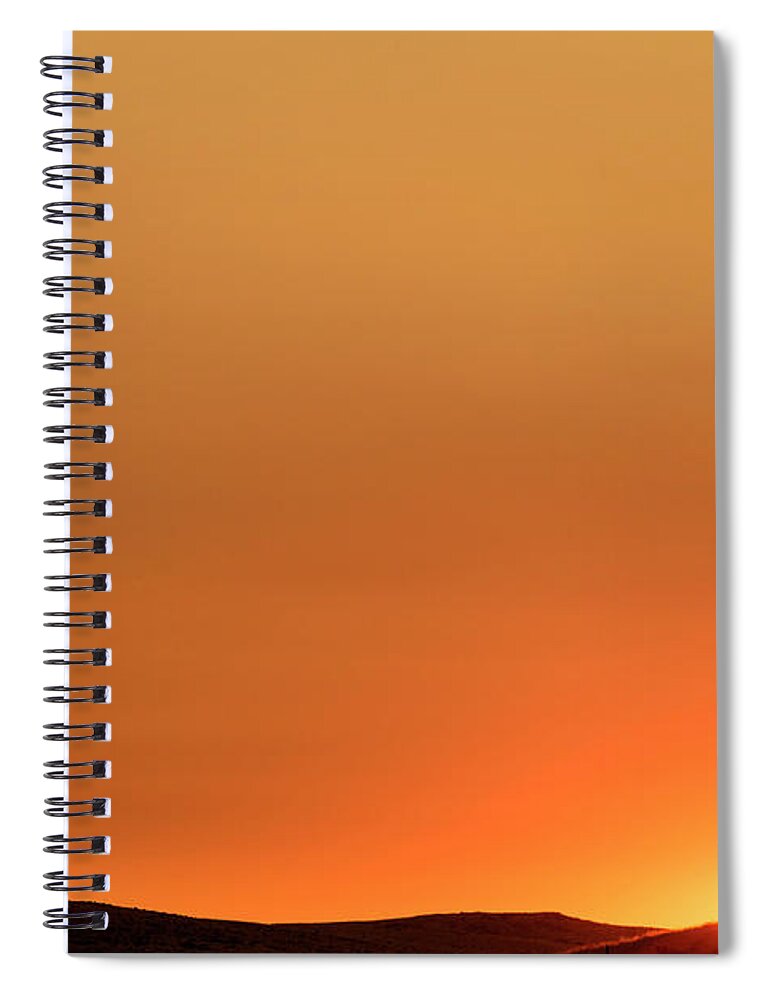 Sunrise Spiral Notebook featuring the digital art Sunrise over the Umtanum ridge by Michael Lee