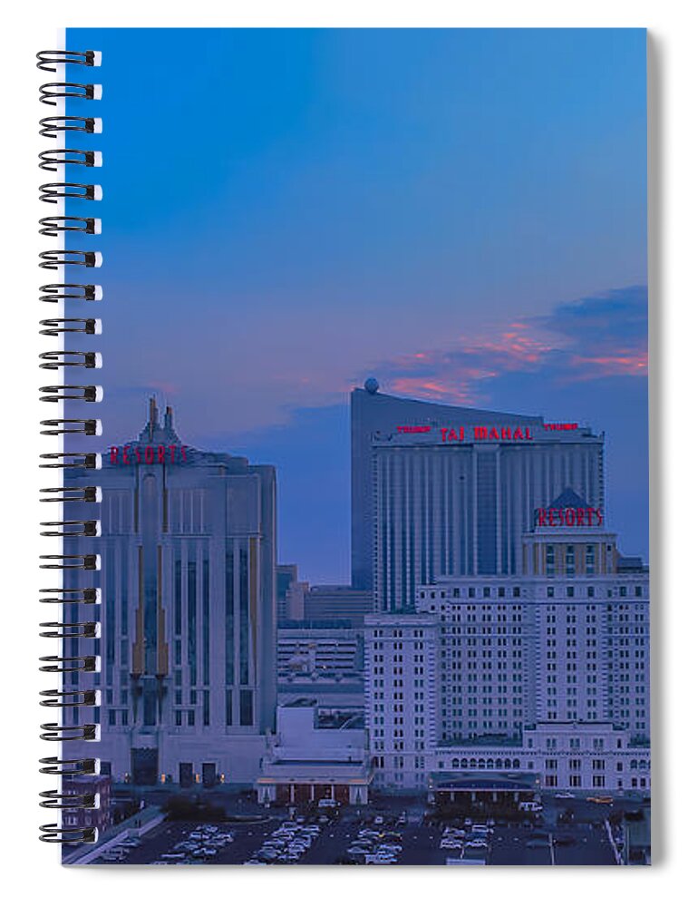 Urban Spiral Notebook featuring the photograph Sunrise over Trump Tower in Atlantic City by Claudia M Photography