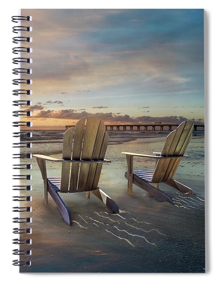 Boats Spiral Notebook featuring the photograph Sunrise Romance by Debra and Dave Vanderlaan