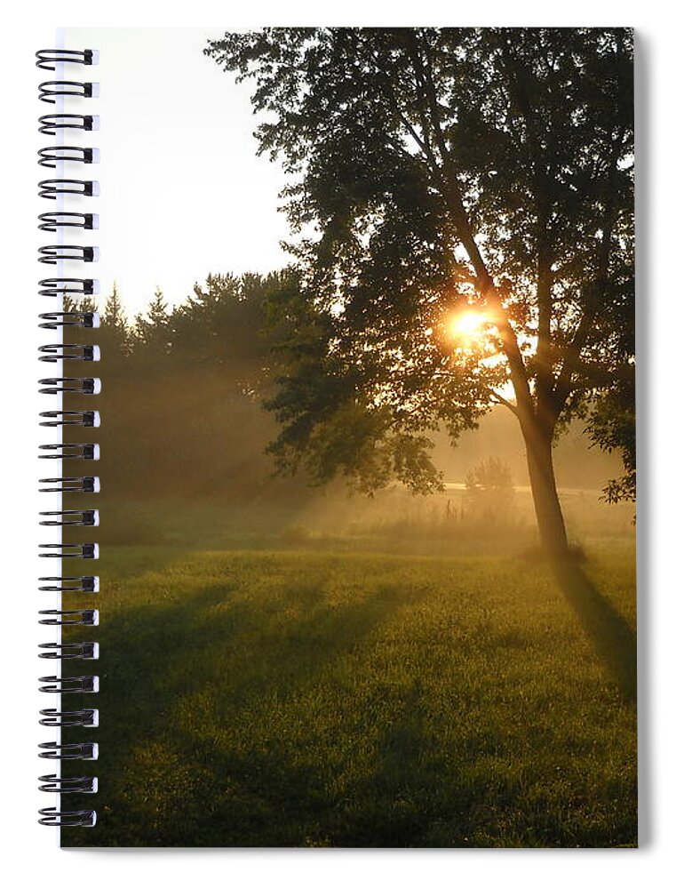 Fog Spiral Notebook featuring the photograph Sunrise Shadows Through Fog by Kent Lorentzen