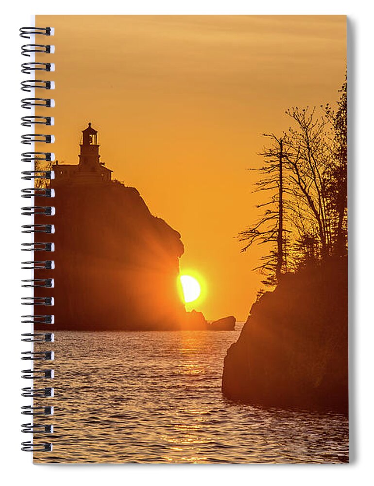 Split Rock Lighthouse Spiral Notebook featuring the photograph Sunrise Split Rock State Park by Paul Freidlund