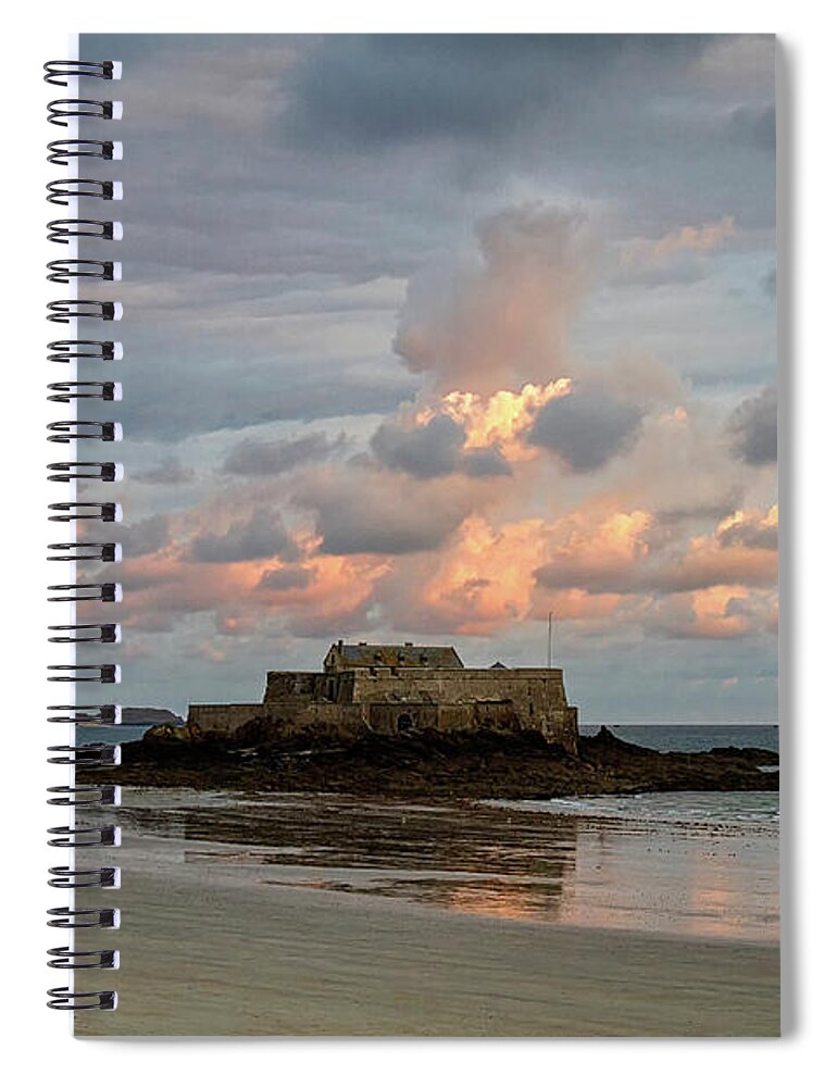 Water Spiral Notebook featuring the photograph Sunrise, St Malo by Shirley Mitchell