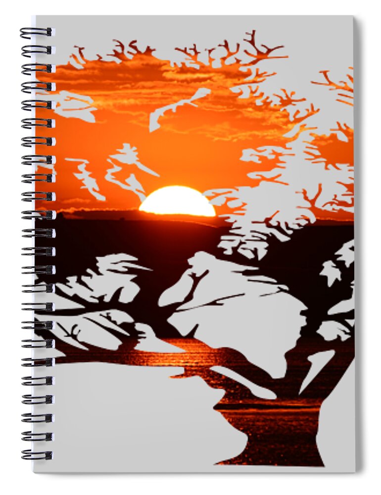 Tree Spiral Notebook featuring the photograph Sunrise Tree by Whispering Peaks Photography