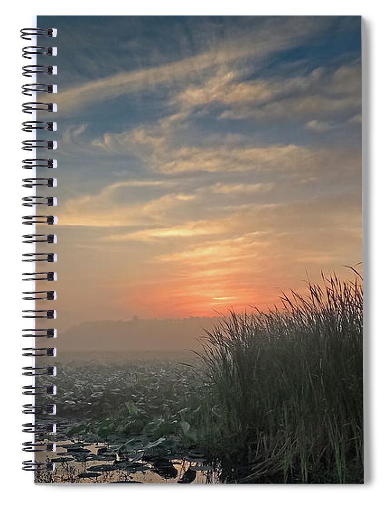 Sunrise Spiral Notebook featuring the photograph Sunrise Through the Fog by Robert Mitchell