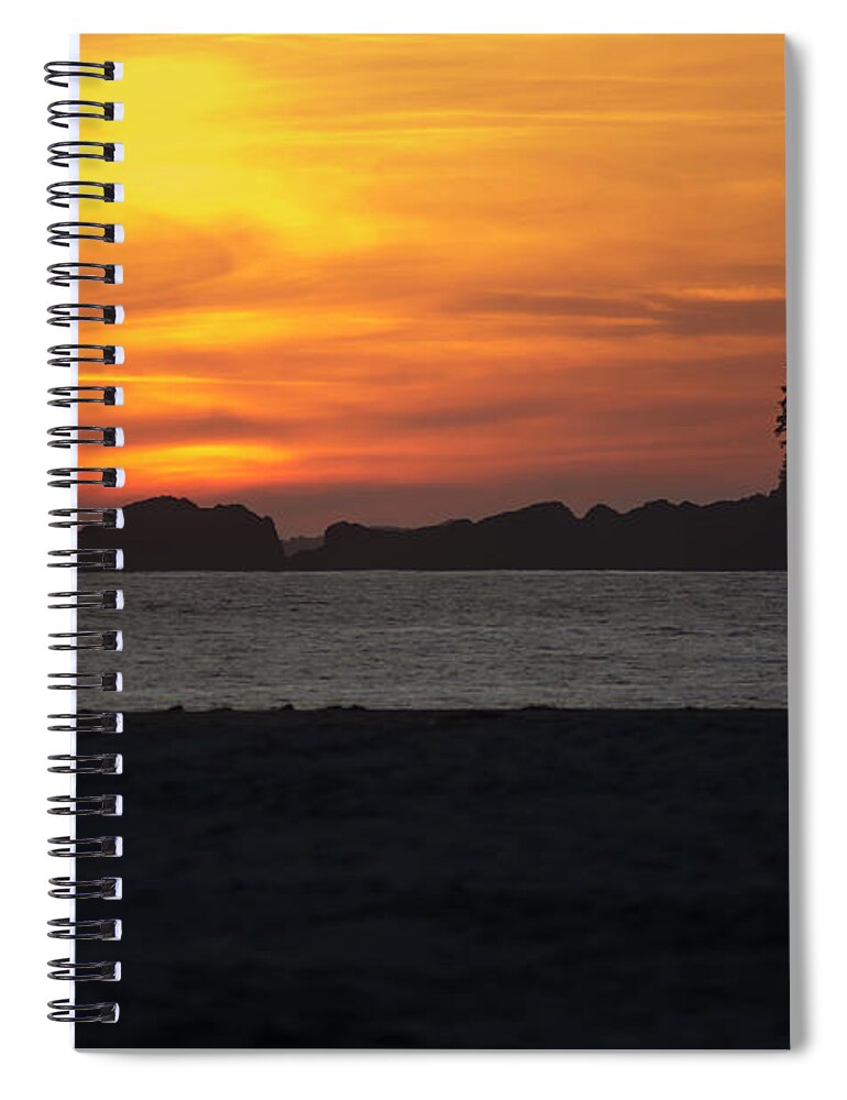 Beach Spiral Notebook featuring the photograph Sun is Down by Bob Corson