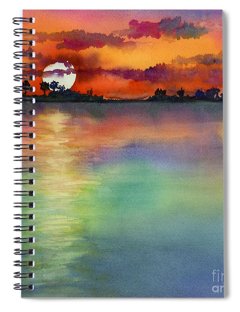 Sunset Spiral Notebook featuring the painting Sunset by Amy Kirkpatrick