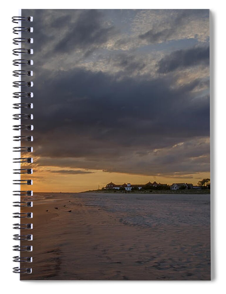 Sunset Spiral Notebook featuring the photograph Sunset at Cape May Lighthouse by Bill Cannon
