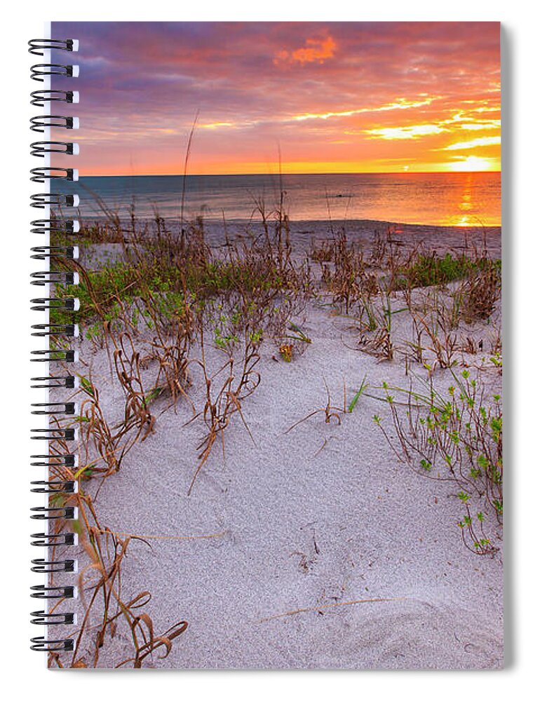 Manisota Beach Spiral Notebook featuring the photograph Sunset at Manisota Beach by Ben Graham