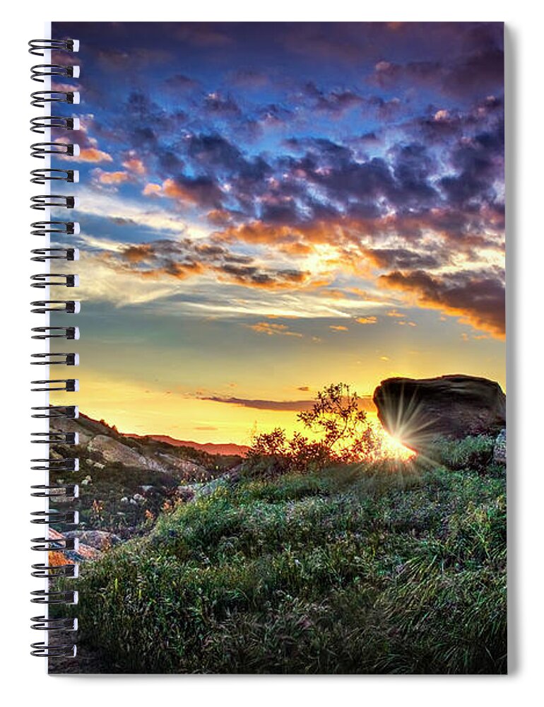 Sunset Spiral Notebook featuring the photograph Sunset At Sage Ranch by Endre Balogh