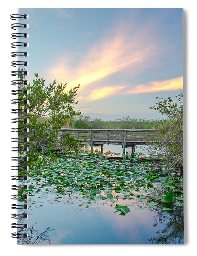 Aquatic Spiral Notebook featuring the photograph Sunset at the Everglades National Park by Amanda Mohler