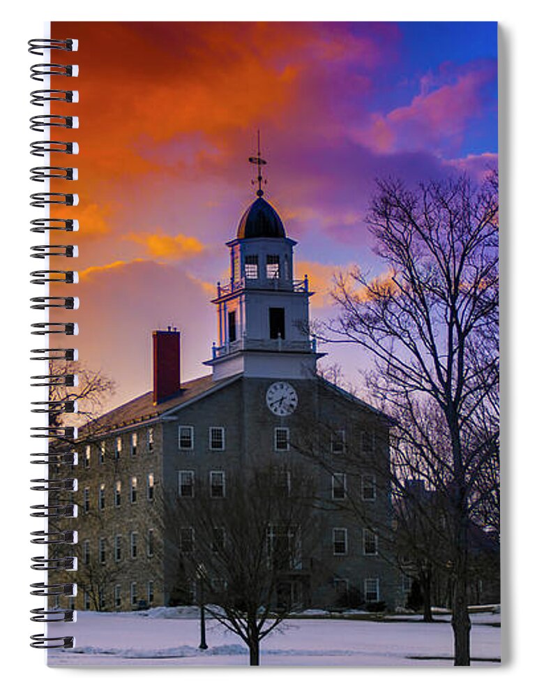 Vermont Spiral Notebook featuring the photograph Sunset at the Middlebury College by Scenic Vermont Photography