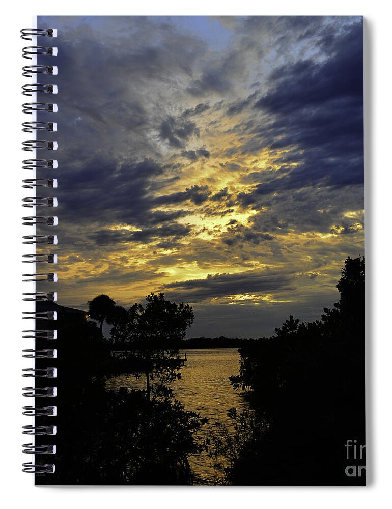 Photography Spiral Notebook featuring the photograph Sunset at the river 12-19-15 by Julianne Felton