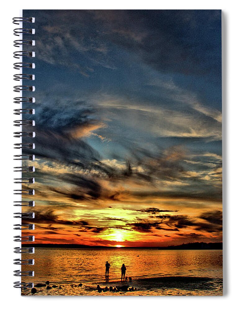 Cape Cod Spiral Notebook featuring the photograph Sunset At The Waters Edge by Bruce Gannon