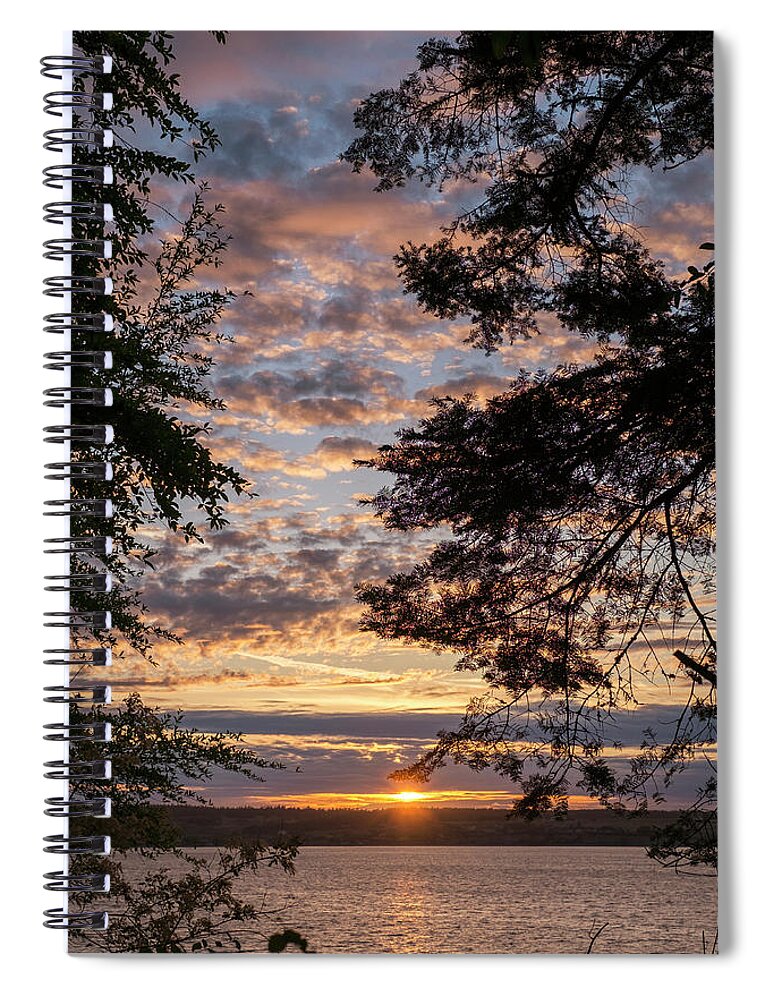 Sunset Spiral Notebook featuring the photograph Sunset Caressed by Tree Branch by Mary Lee Dereske