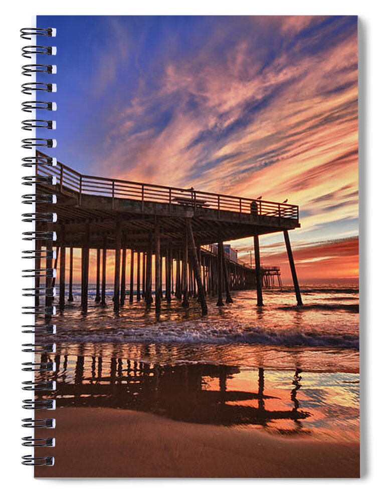Pismo Beach Spiral Notebook featuring the photograph Sunset Drama by Beth Sargent