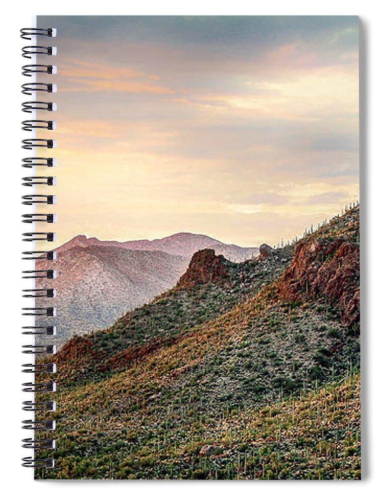 Mountains Spiral Notebook featuring the photograph Sunset by Elaine Malott