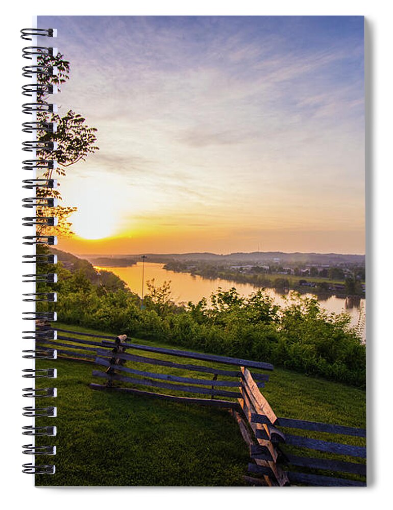 Parkersburg Spiral Notebook featuring the photograph Sunset from Boreman Park by Jonny D