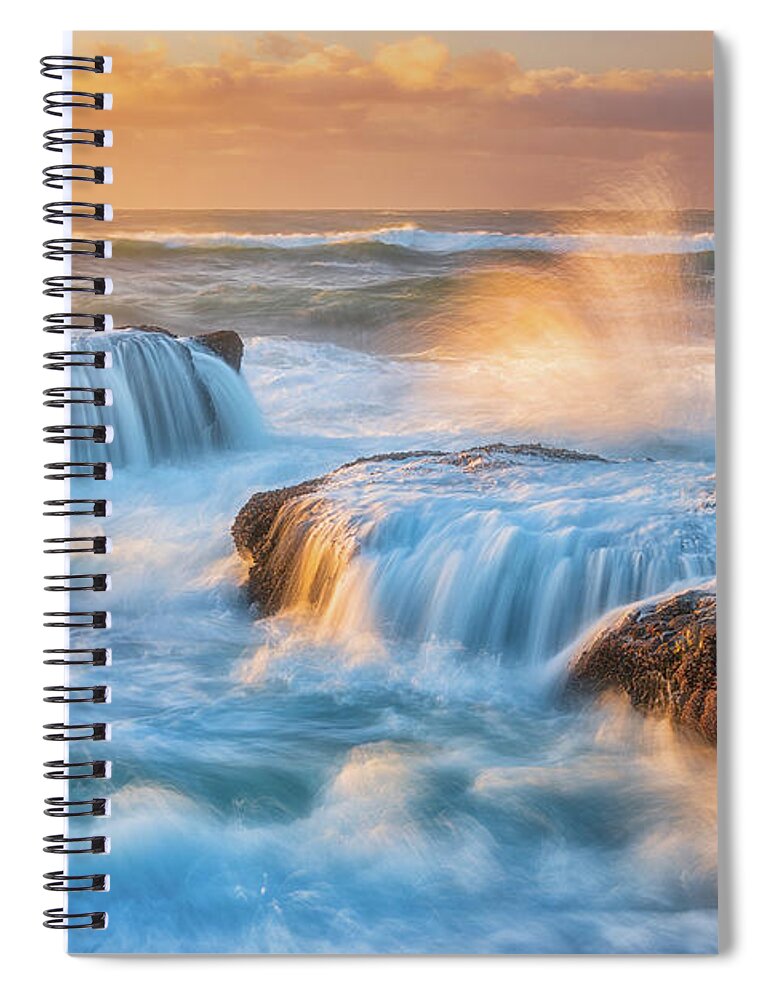 Ocean Spiral Notebook featuring the photograph Sunset Fury by Darren White