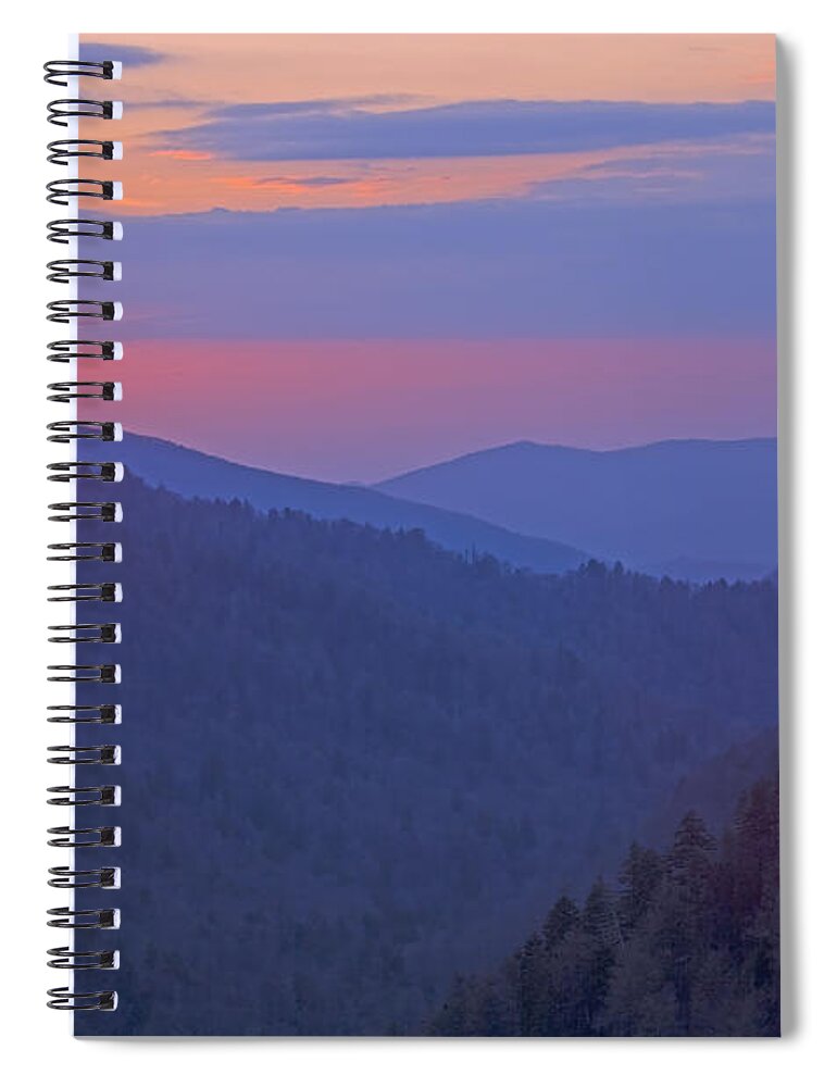 Sunset Spiral Notebook featuring the photograph Sunset in Great Smoky Mountain National Park Tennessee by Brendan Reals