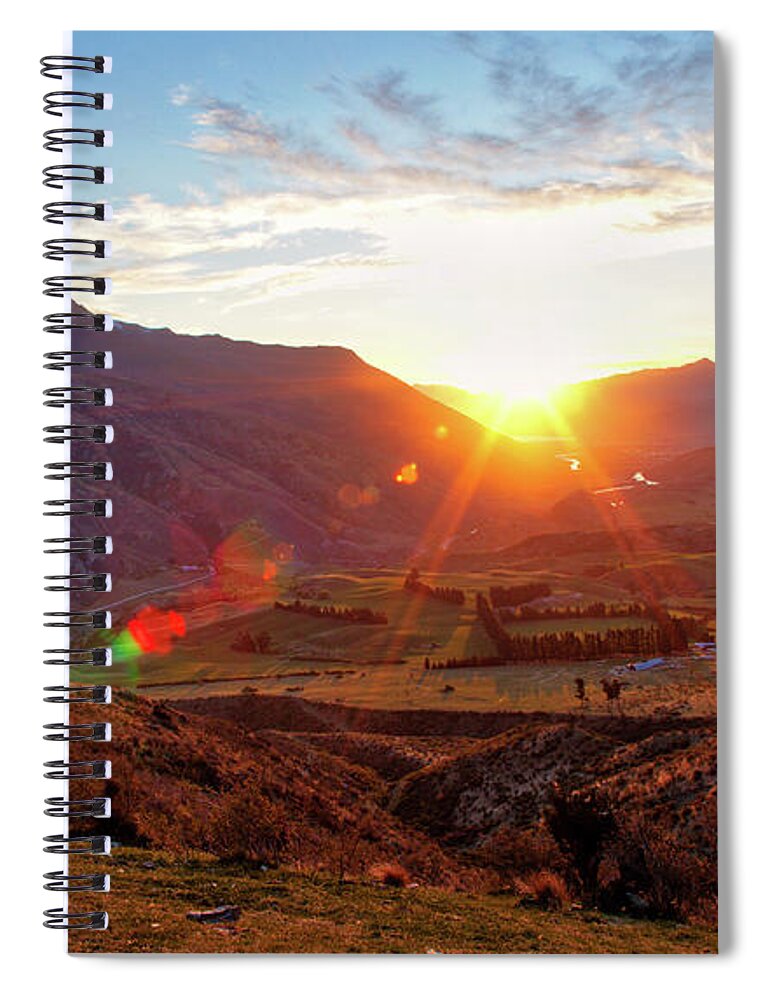 New Zealand Spiral Notebook featuring the photograph Sunset in NZ by Erika Weber