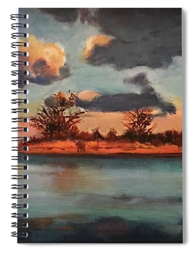 Sunset Spiral Notebook featuring the painting Sunset in Paradise by Gloria Smith