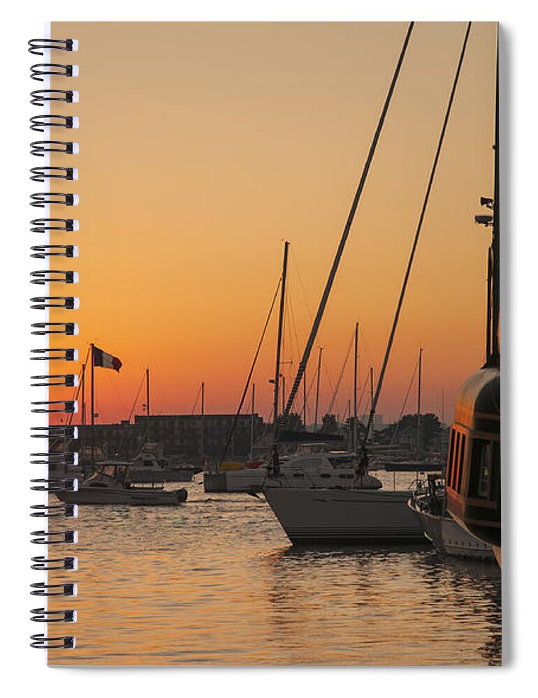 Newport Spiral Notebook featuring the photograph Sunset on Newport Harbor by Mick Burkey