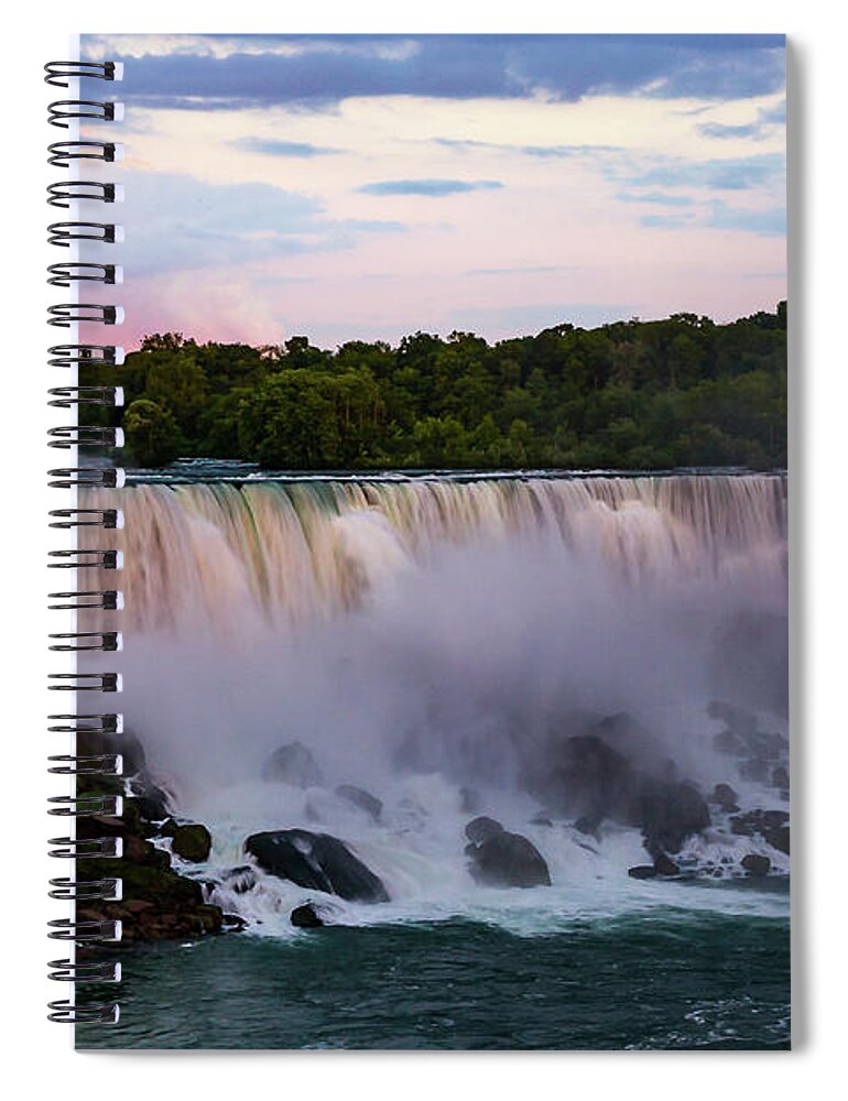 #jefffolger Spiral Notebook featuring the photograph Sunset on Niagara Falls New York by Jeff Folger