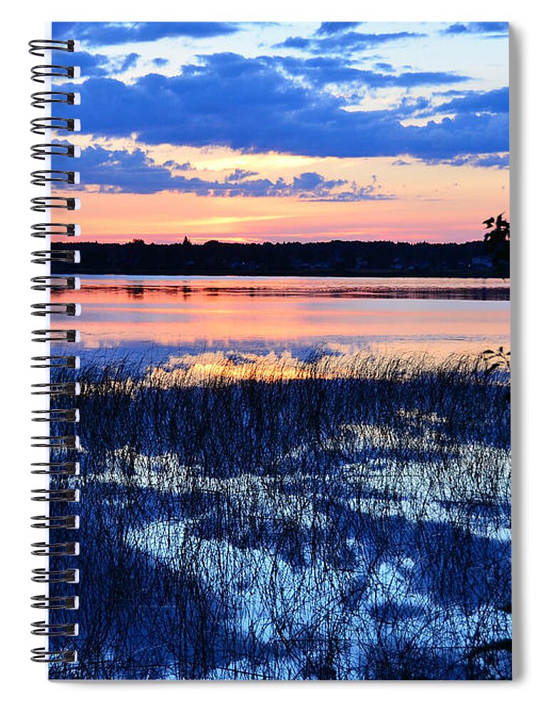 Sunset On Lake Spiral Notebook featuring the photograph Sunset on Porcupine Lake by Elaine Berger
